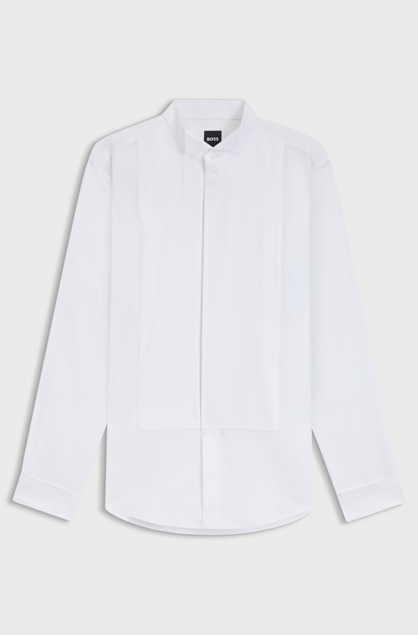 Camicia con collo in piedi e polso da gemelli 50550662 10272509 01 100 BOSS White 