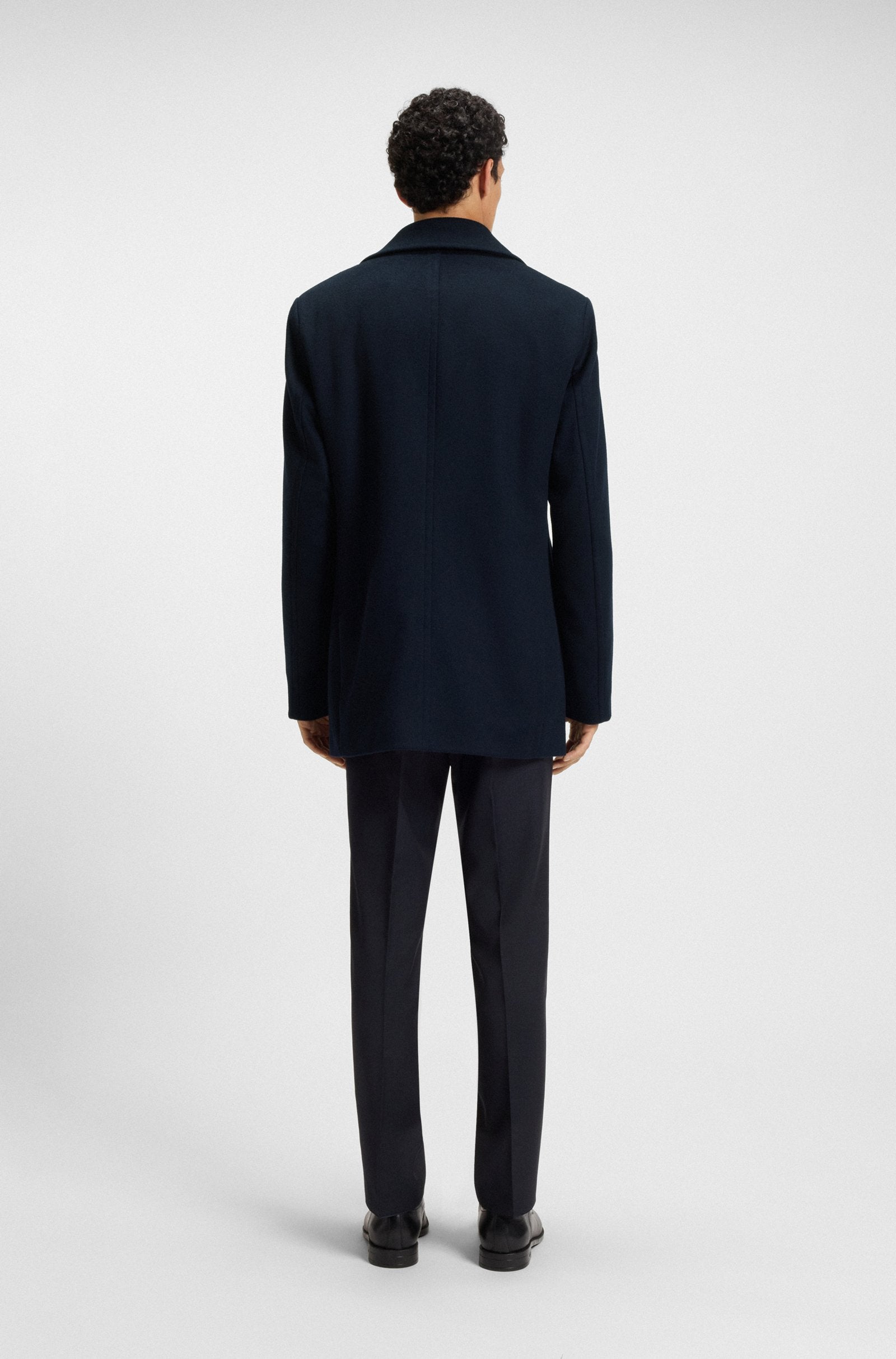 Peacoat in lana e cachemire 50551081 10273687 01 404 BOSS Dark blue 