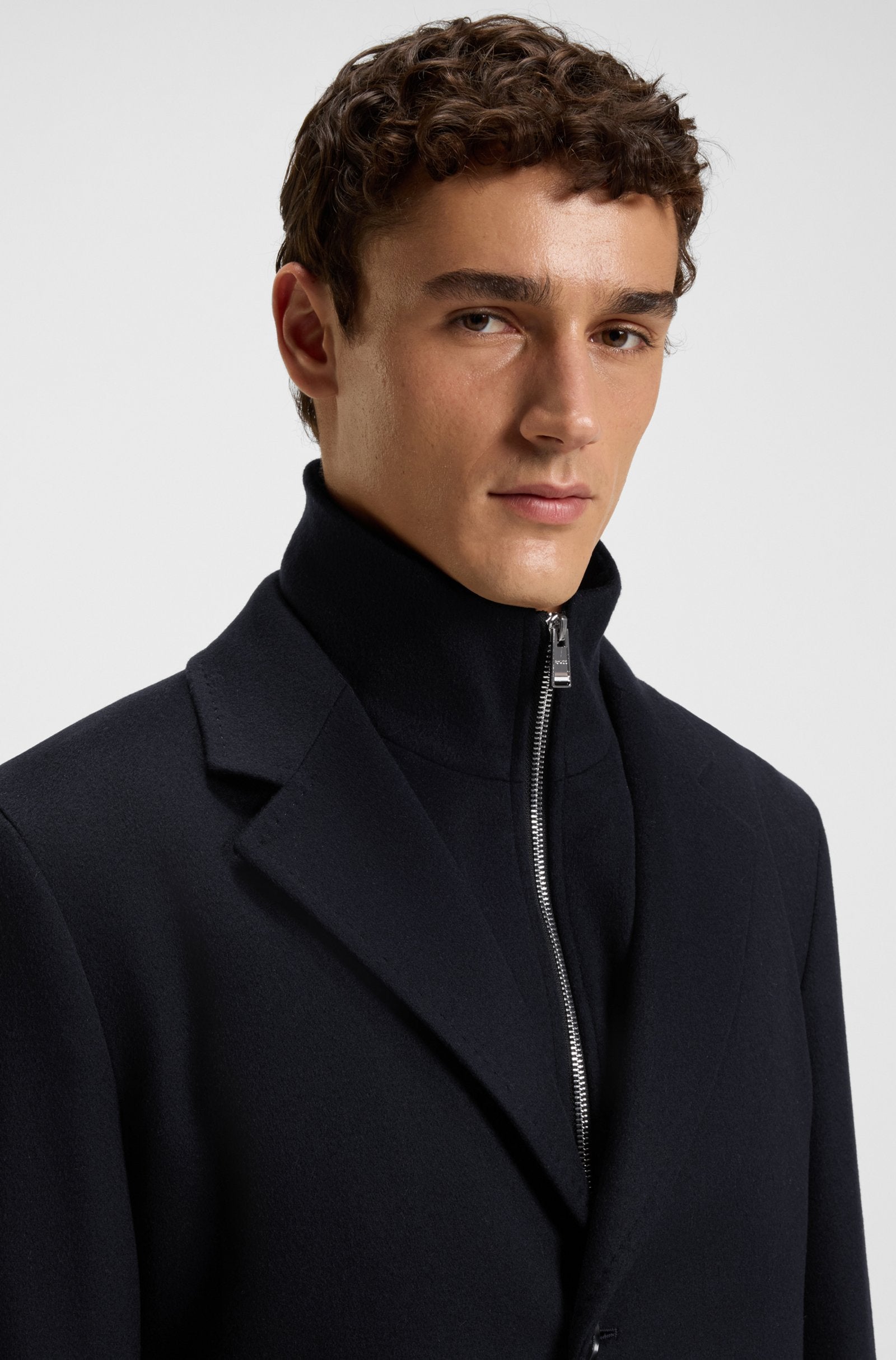 Cappotto in lana e cachemire con interno staccabile 50551085 10273687 01 404 BOSS Dark blue 