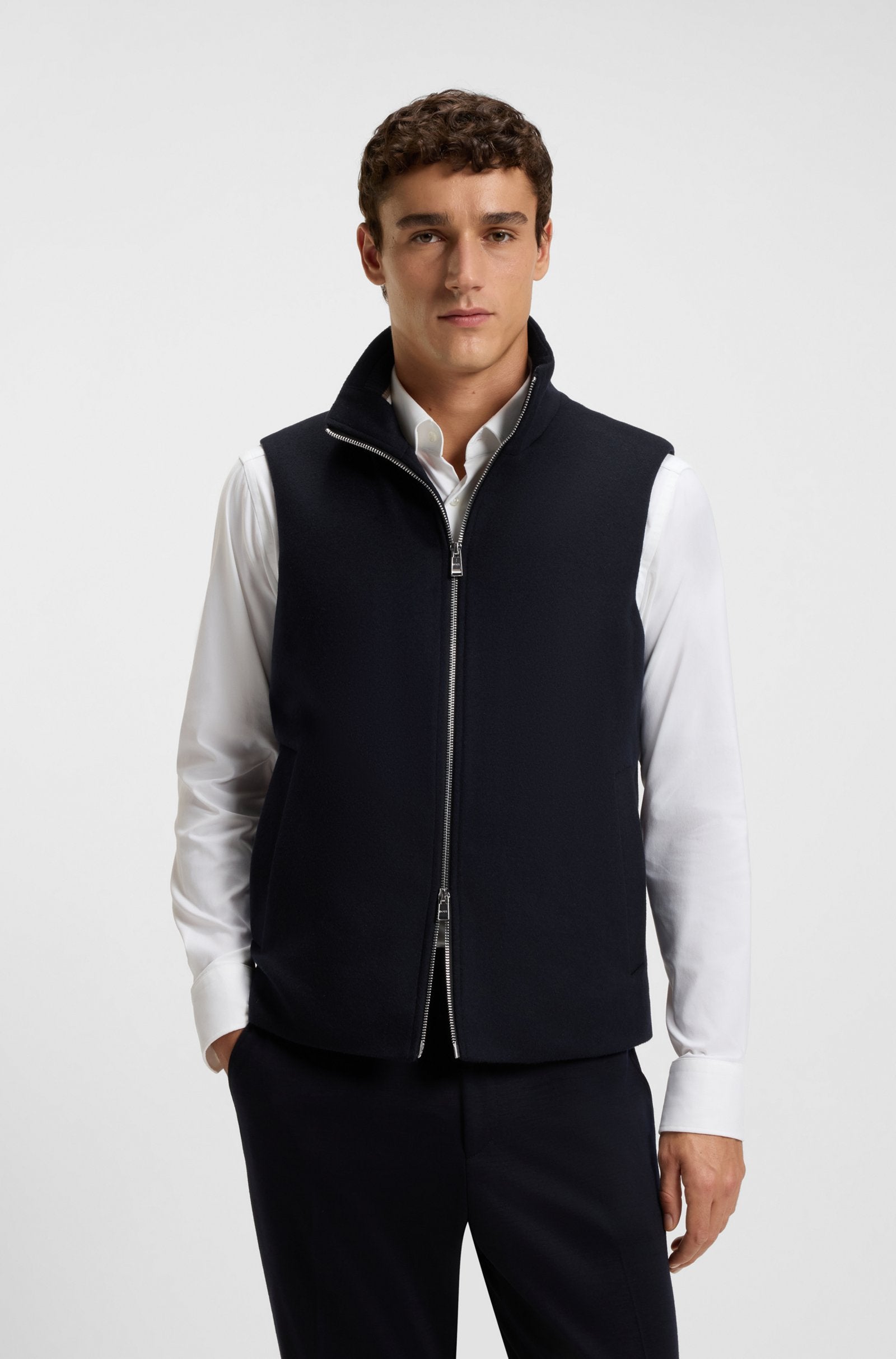 Cappotto in lana e cachemire con interno staccabile 50551085 10273687 01 404 BOSS Dark blue 