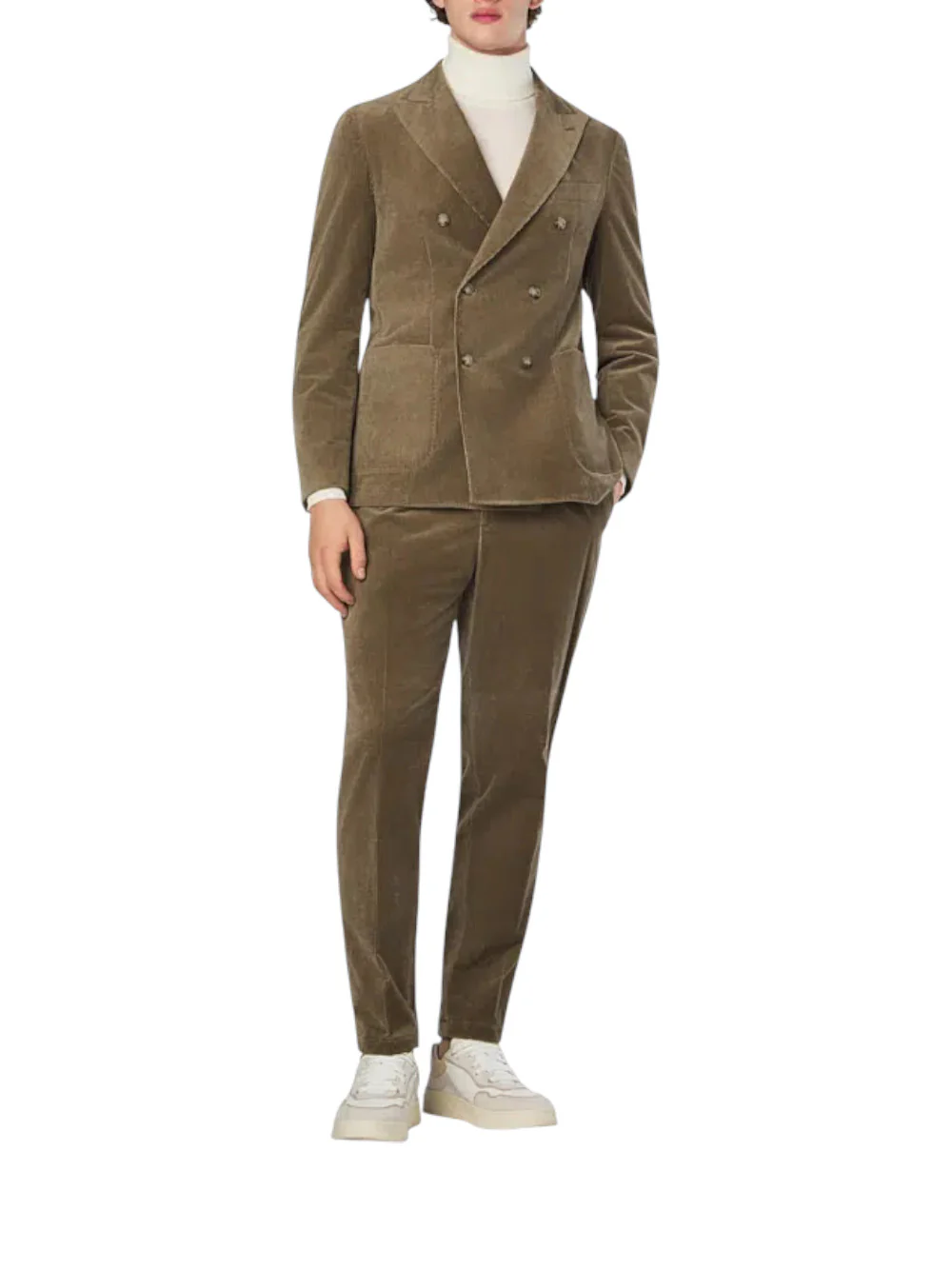 Giacca doppiopretto in velluto 50551597 10243907 01 245 BOSS Open brown 