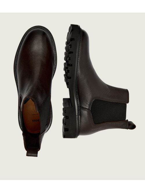 Stivali in pelle 50552573 10266544 01 205 BOSS Dark brown 