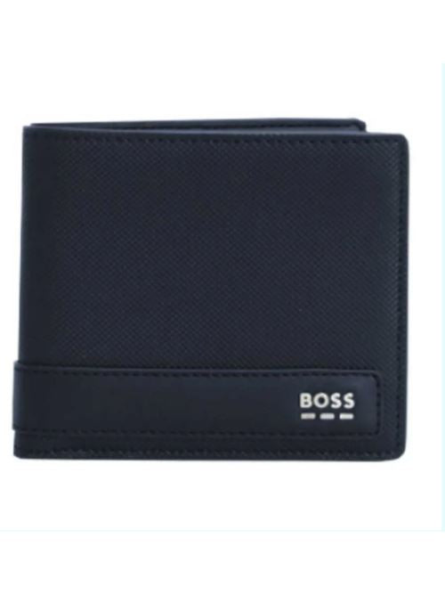 Portafoglio in pelle effetto saffiano 50552868 10269711 01 405 BOSS Dark blue 