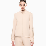 Felpa con zip logata 7W000523 AF13151 U1046 EA7 Beige 