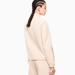 Felpa con zip logata 7W000523 AF13151 U1046 EA7 Beige 