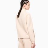 Felpa con zip logata 7W000523 AF13151 U1046 EA7 Beige 