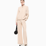 Felpa con zip logata 7W000523 AF13151 U1046 EA7 Beige 