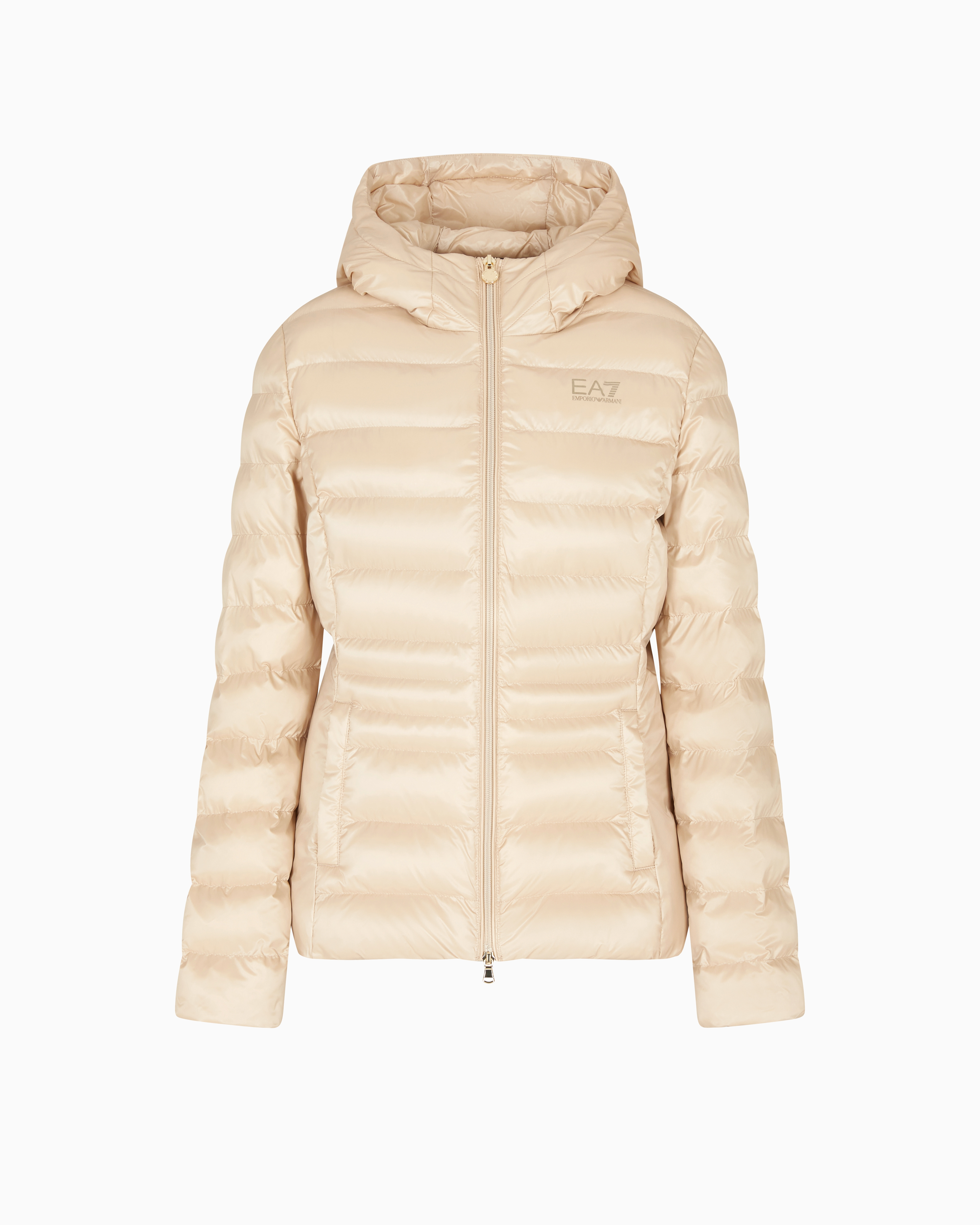 Piumino con cappuccio 7W000684 AF12475 U1046 EA7 Beige 