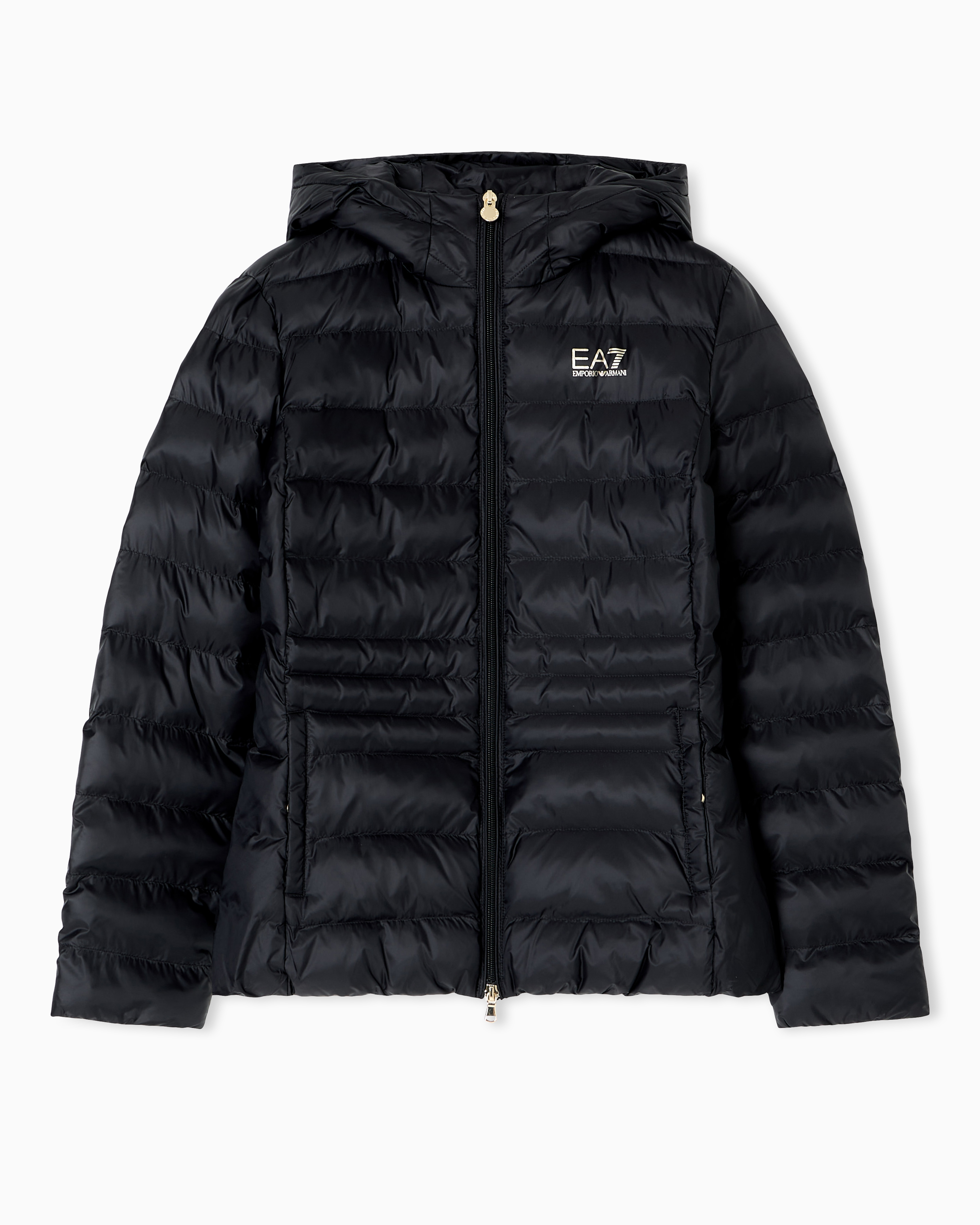 Piumino con cappuccio 7W000684 AF12475 UC0001 EA7 Black 