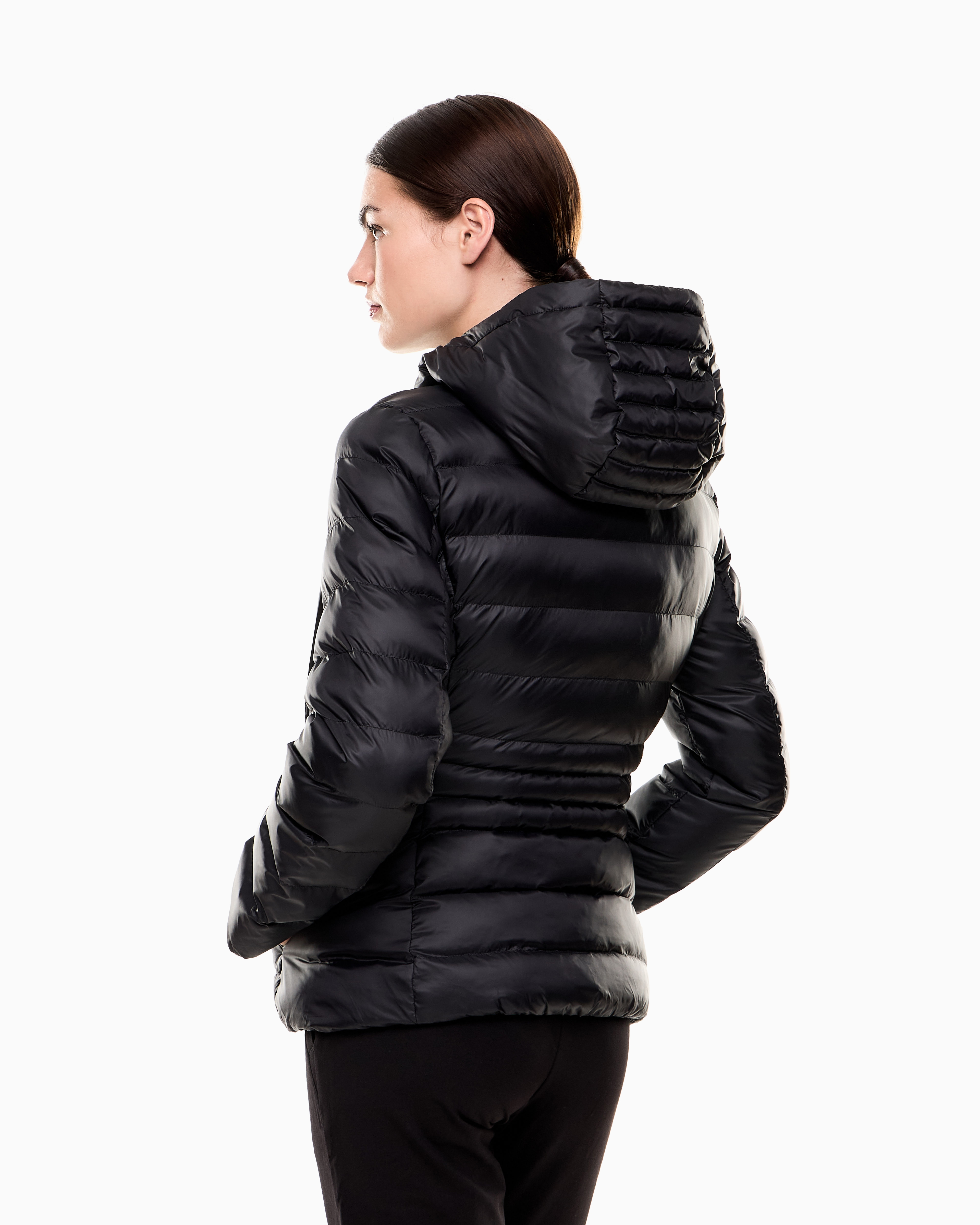 Piumino con cappuccio 7W000684 AF12475 UC0001 EA7 Black 