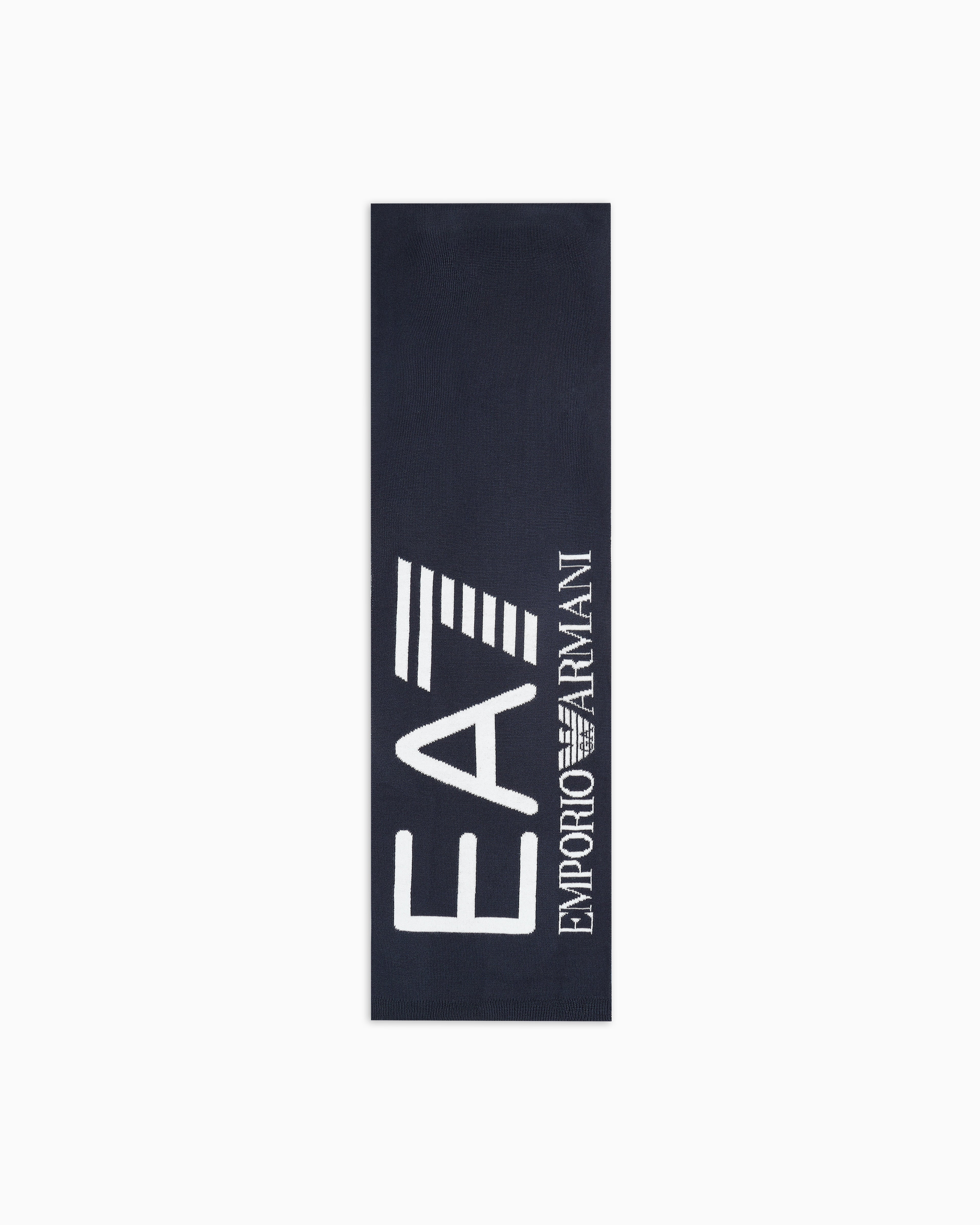 Sciarpa in lana logata 7X000007 AF11994 MB038 EA7 Blue navy 