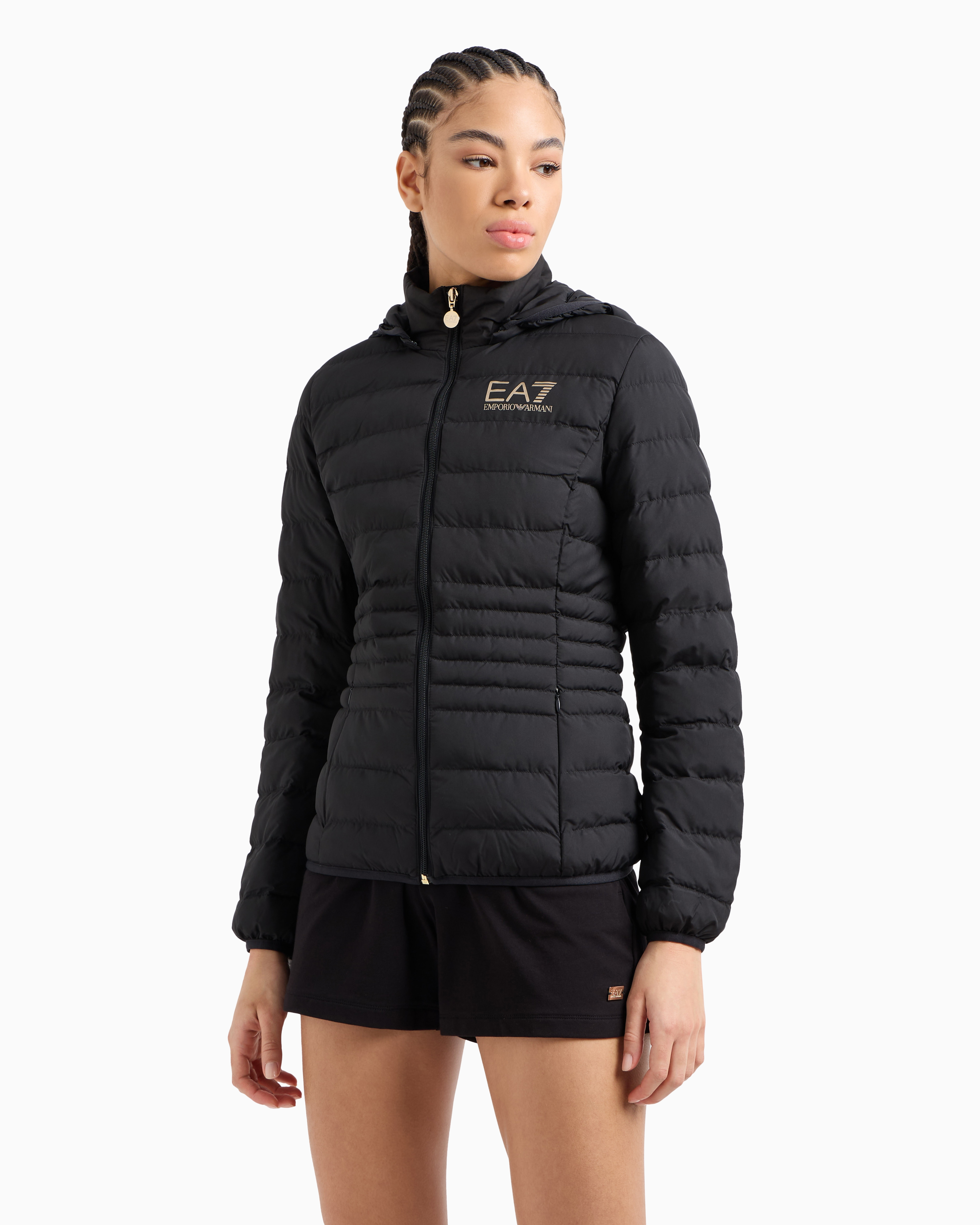 Piumino con cappuccio staccabile 8NTB23 TNF8Z 0200 EA7 Black 