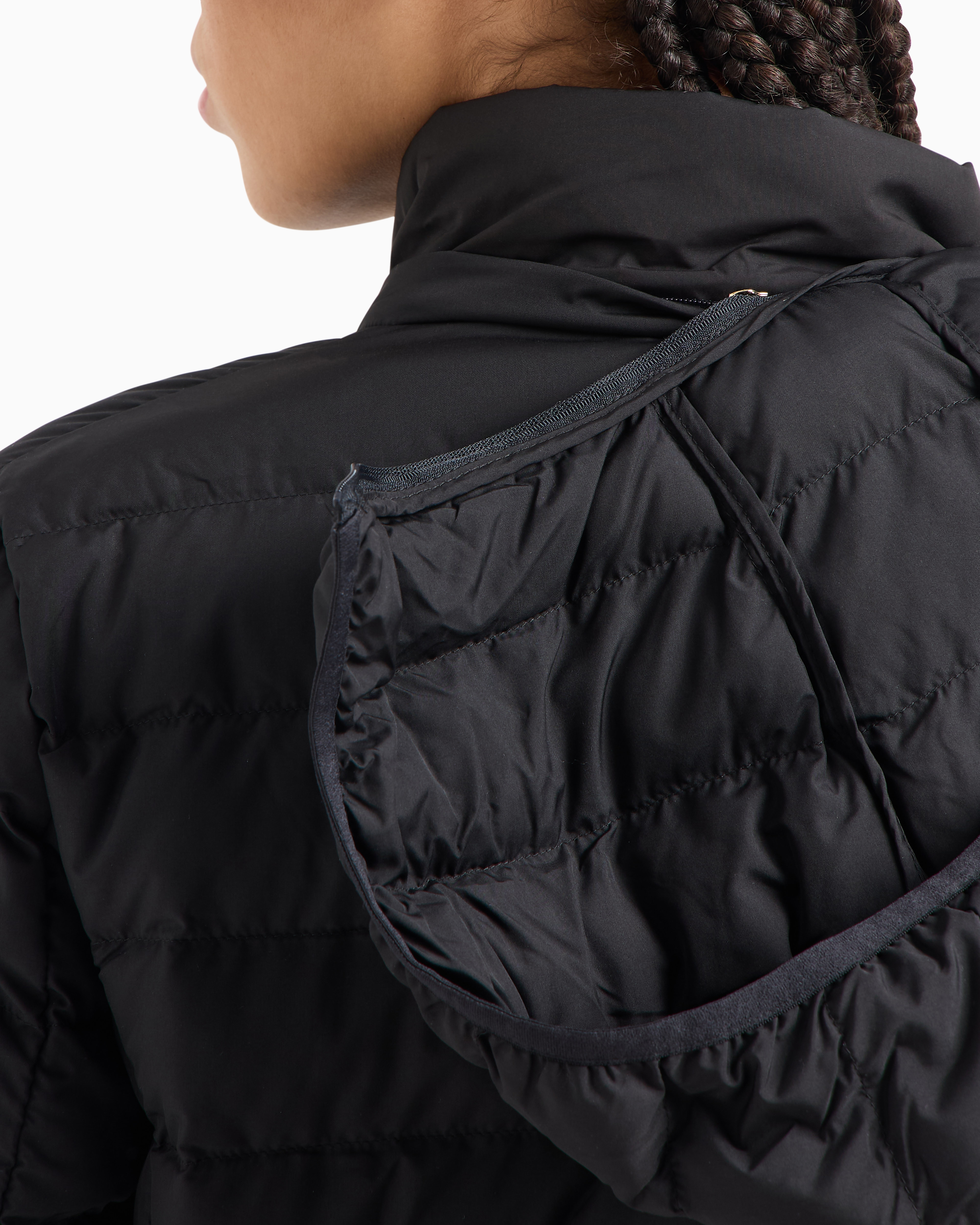 Piumino con cappuccio staccabile 8NTB23 TNF8Z 0200 EA7 Black 