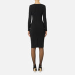 Abito in crêpe leggero con catena gioiello AB80557E2 110 ELISABETTA FRANCHI Black 