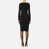 Abito in crêpe leggero con catena gioiello AB80557E2 110 ELISABETTA FRANCHI Black 