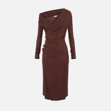 Abito in jersey con bottoni gioiello AB82257E2 EA3 ELISABETTA FRANCHI Coffee 