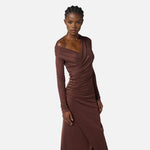 Abito in jersey con bottoni gioiello AB82257E2 EA3 ELISABETTA FRANCHI Coffee 