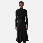 Abito in maglia a costine e raso con taschino AM06B56E2 110 ELISABETTA FRANCHI Nero 