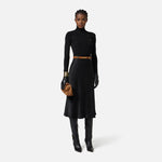 Abito in maglia a costine e raso con taschino AM06B56E2 110 ELISABETTA FRANCHI Nero 