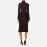 Abito in maglia a costine e raso con taschino AM06B56E2 EA4 ELISABETTA FRANCHI Merlot 
