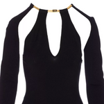 Abito scollato manica lunga AM11S58E2 110 ELISABETTA FRANCHI Black 