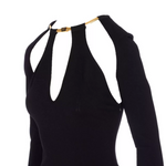 Abito scollato manica lunga AM11S58E2 110 ELISABETTA FRANCHI Black 