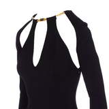 Abito scollato manica lunga AM11S58E2 110 ELISABETTA FRANCHI Black 