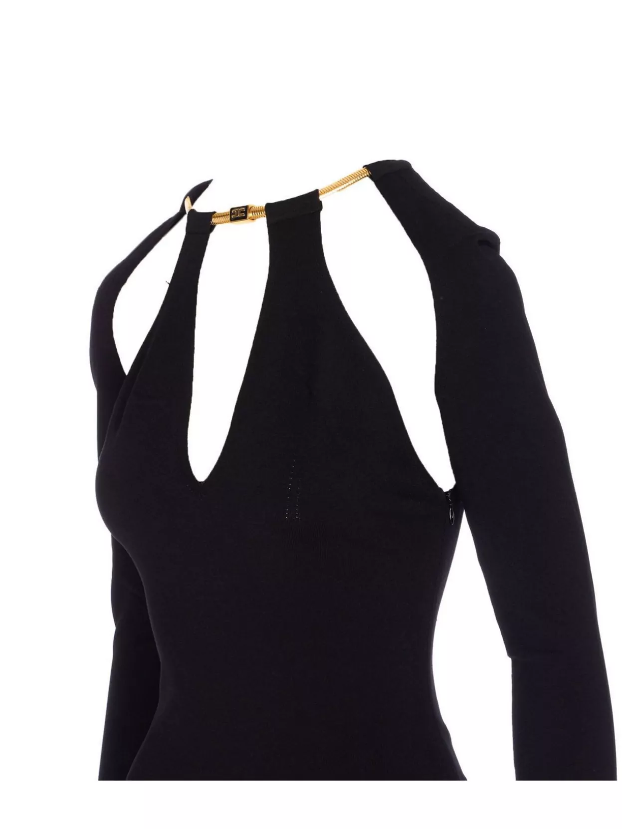 Abito scollato manica lunga AM11S58E2 110 ELISABETTA FRANCHI Black 