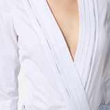 Body in popeline di cotone con dettagli smoking CB00256E2 100 ELISABETTA FRANCHI Bianco 