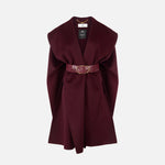 Mantella in panno di lana double CP67D56E2 EA4 ELISABETTA FRANCHI Merlot 