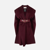 Mantella in panno di lana double CP67D56E2 EA4 ELISABETTA FRANCHI Merlot 