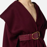 Mantella in panno di lana double CP67D56E2 EA4 ELISABETTA FRANCHI Merlot 