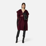 Mantella in panno di lana double CP67D56E2 EA4 ELISABETTA FRANCHI Merlot 