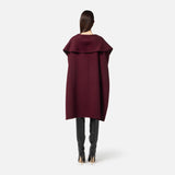 Mantella in panno di lana double CP67D56E2 EA4 ELISABETTA FRANCHI Merlot 
