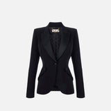 Giacca in crêpe leggero GI15456E2 110 ELISABETTA FRANCHI Nero 