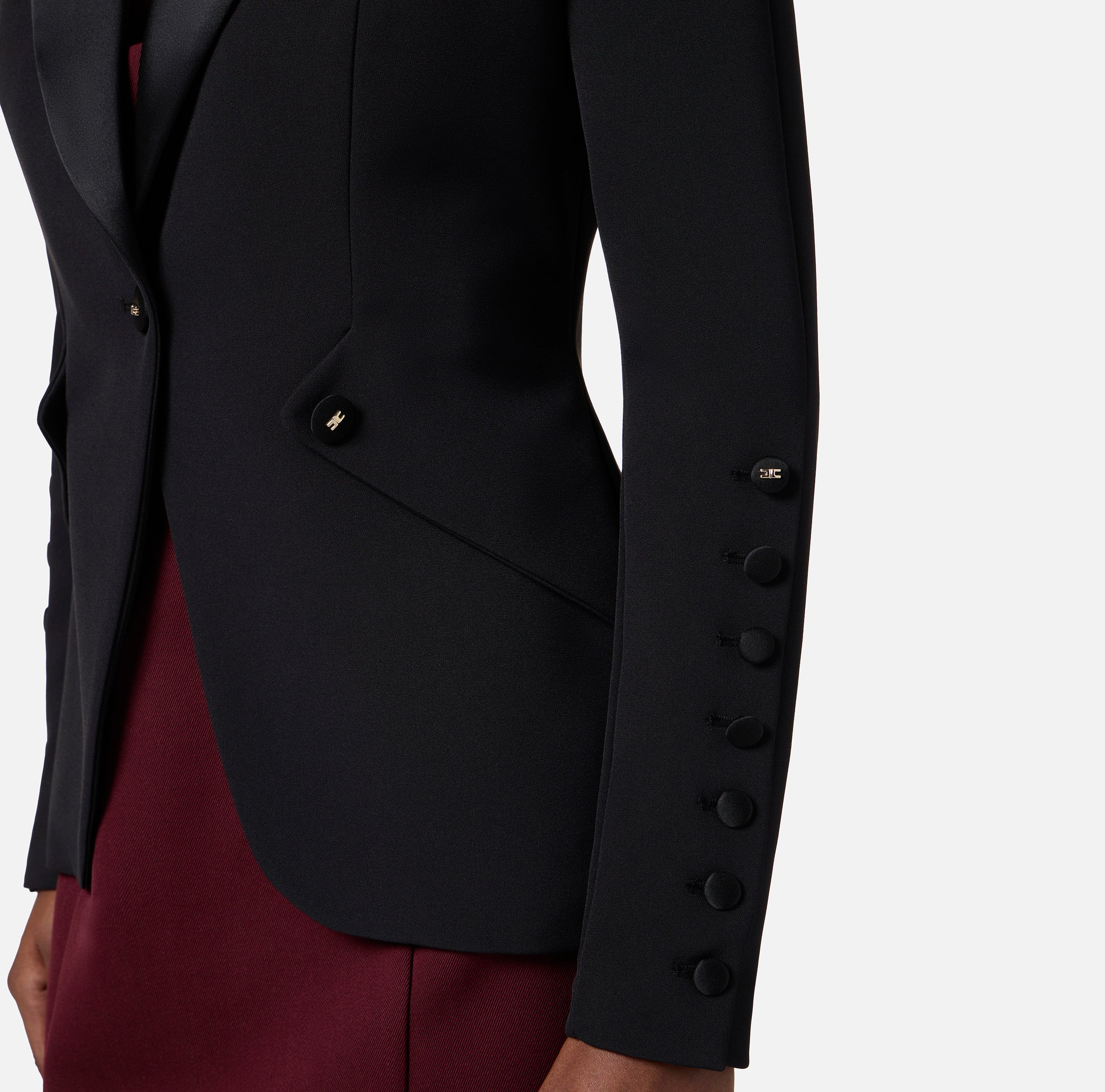 Giacca in crêpe leggero GI15456E2 110 ELISABETTA FRANCHI Nero 