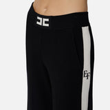 Pantaloni in viscosa con bande lucide KP69S56E2 EF3 ELISABETTA FRANCHI Nero/milk 