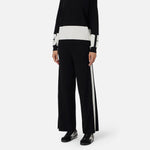 Pantaloni in viscosa con bande lucide KP69S56E2 EF3 ELISABETTA FRANCHI Nero/milk 