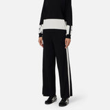Pantaloni in viscosa con bande lucide KP69S56E2 EF3 ELISABETTA FRANCHI Nero/milk 