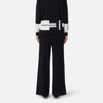 Pantaloni in viscosa con bande lucide KP69S56E2 EF3 ELISABETTA FRANCHI Nero/milk 