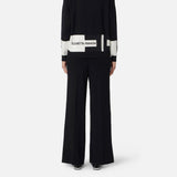 Pantaloni in viscosa con bande lucide KP69S56E2 EF3 ELISABETTA FRANCHI Nero/milk 