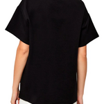 T-shirt in jersey di cotone pesante con logo MA02256E2 110 ELISABETTA FRANCHI Nero 