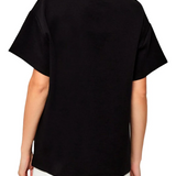 T-shirt in jersey di cotone pesante con logo MA02256E2 110 ELISABETTA FRANCHI Nero 