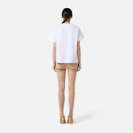 T-shirt in jersey di cotone pesante con logo MA02256E2 270 ELISABETTA FRANCHI Gesso 