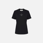 T-shirt in jersey di cotone con stampa MA63D56E2 110 ELISABETTA FRANCHI Nero 