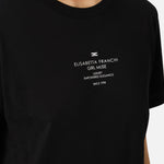 T-shirt in jersey di cotone con stampa MA63D56E2 110 ELISABETTA FRANCHI Nero 