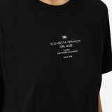T-shirt in jersey di cotone con stampa MA63D56E2 110 ELISABETTA FRANCHI Nero 