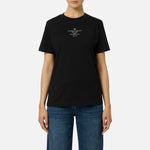 T-shirt in jersey di cotone con stampa MA63D56E2 110 ELISABETTA FRANCHI Nero 