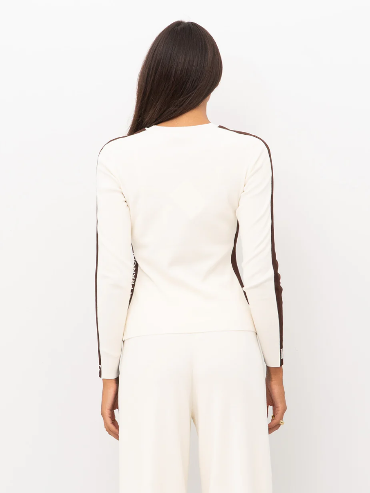 Maglia in viscosa con bande lucide MK03S56E2 EG2 ELISABETTA FRANCHI Milk/coffee 
