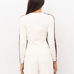 Maglia in viscosa con bande lucide MK03S56E2 EG2 ELISABETTA FRANCHI Milk/coffee 